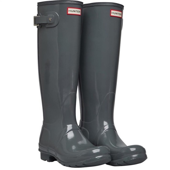 Hunter Shoes - Hunter Original Tall Gloss Feather Grey Rain Boots